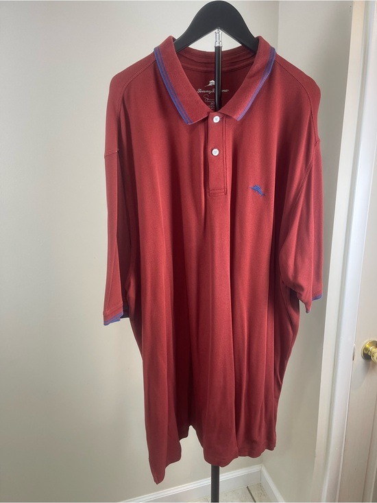 Tommy Bahama Other - Tommy Bahama Brick Red Polo with Blue Trim